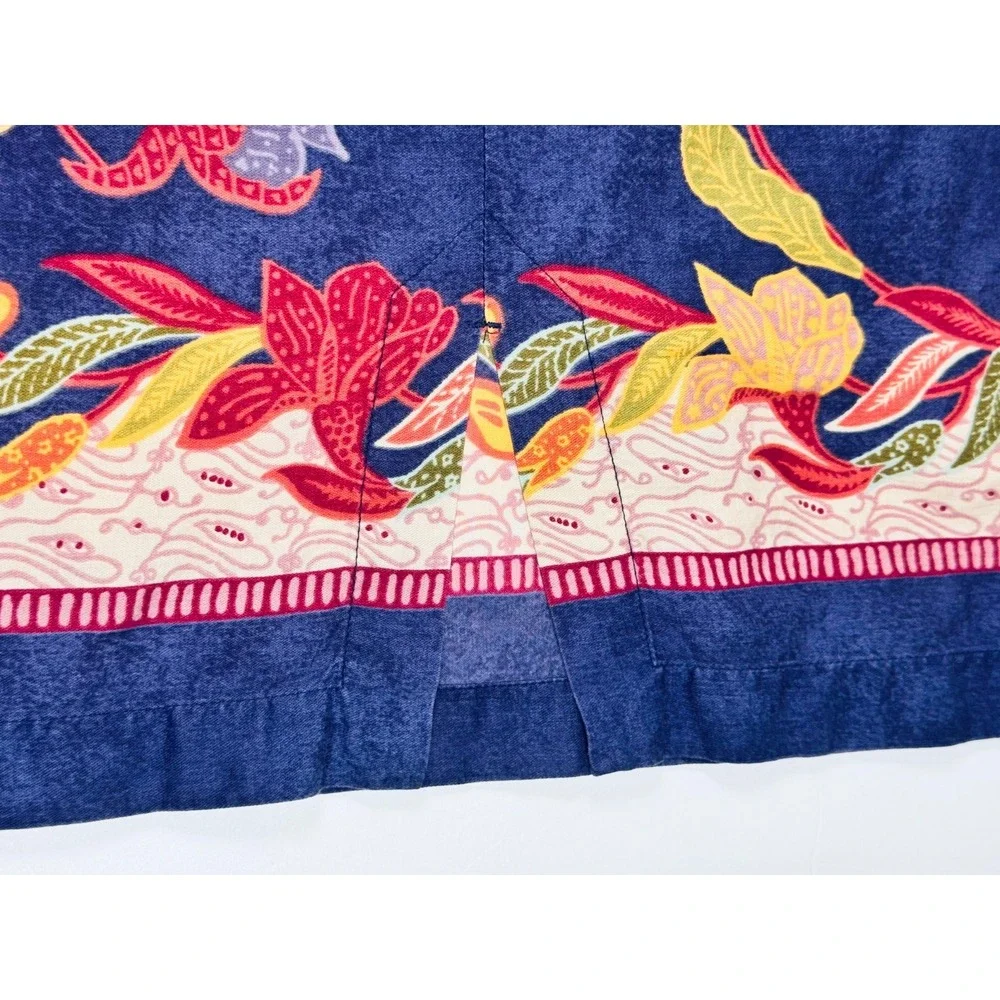 Pataloha Patagonia Dress Size 8 Blue Floral Cotton Knee Length Made in Portugal
